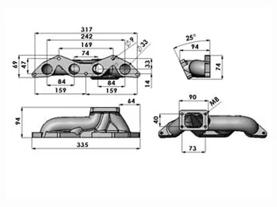 Manifold SPA Turbo conversion Honda 1.7 16V D17 T25